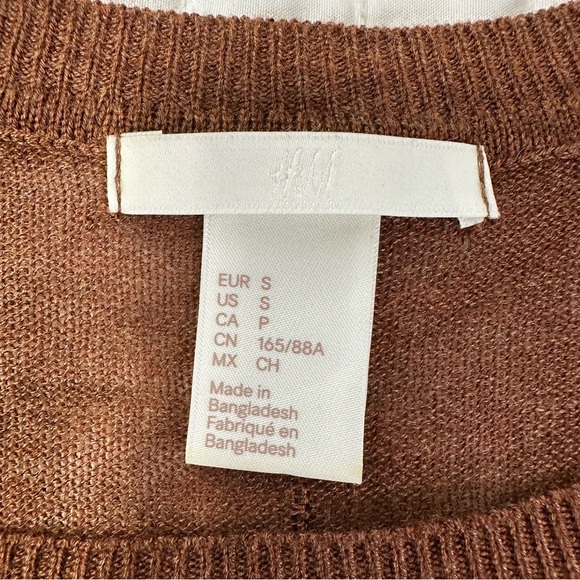 H&M Viscose Blend Women's Brown Crew Neck Oversized Sweater Size S - Picture 6 of 11
